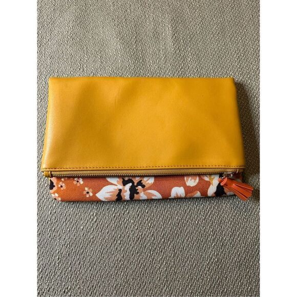 Rachel Pally Reversible Fold Over Clutch Purse Bag in Bloom Orange Floral - Picture 1 of 10